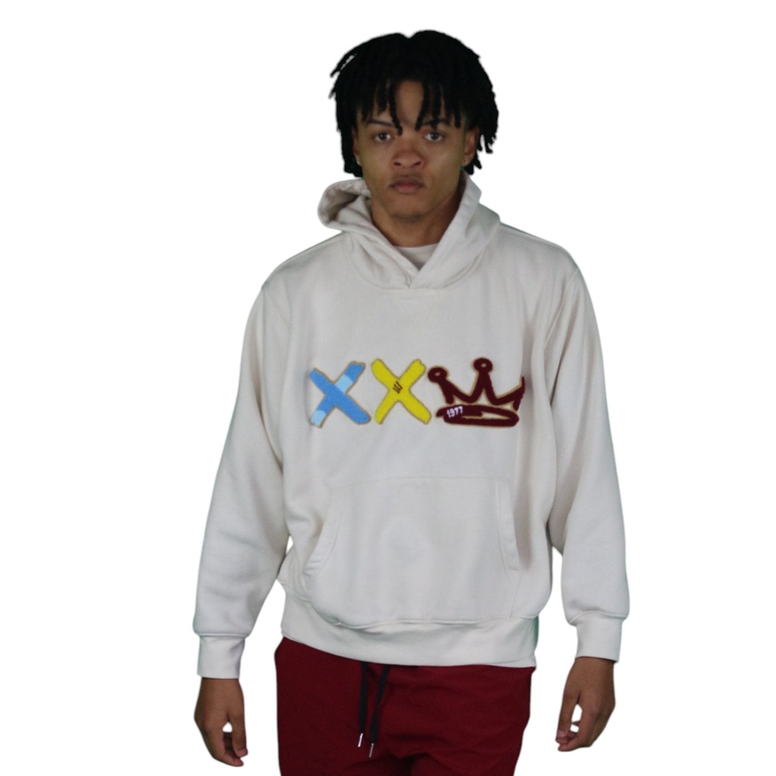 JL XXStock Premium Knit Box Cut Hoodie | Maritime White | Multi